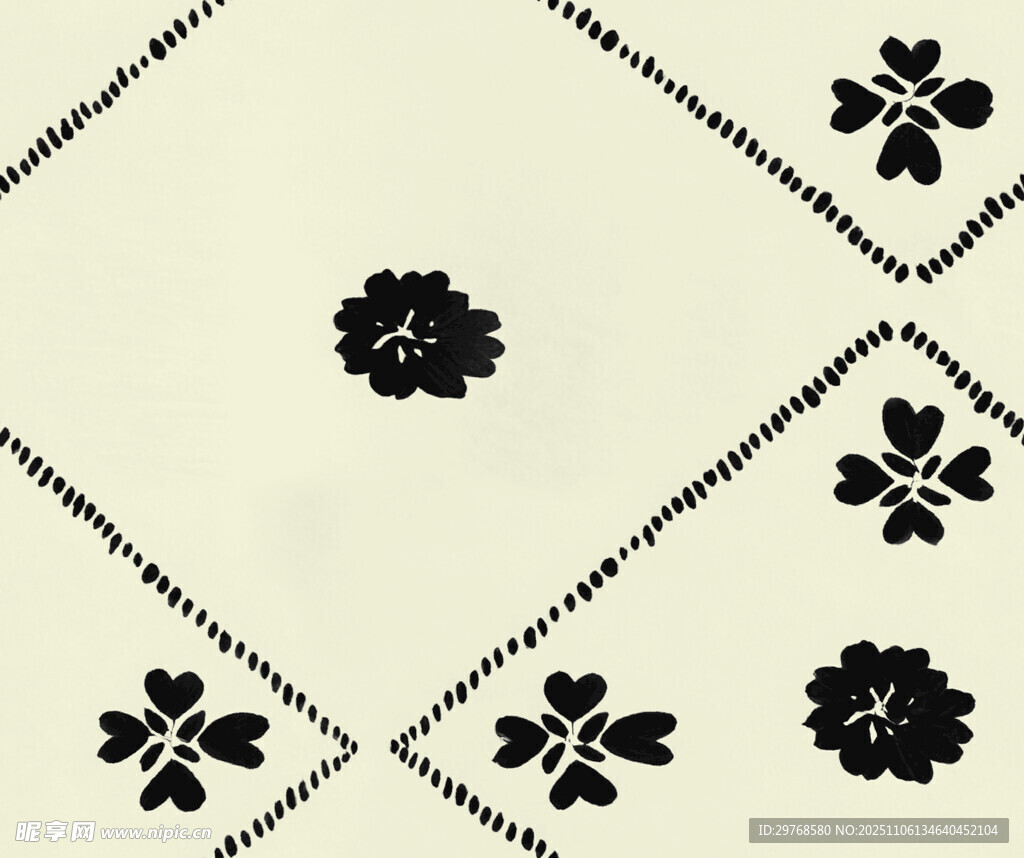 復古花卉幾何圖案紋理