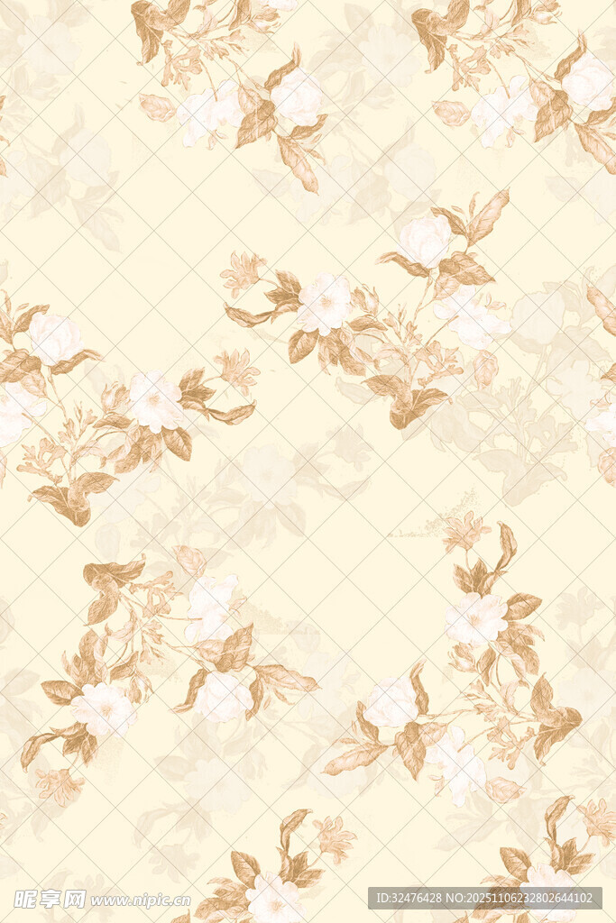 米黃色花卉紋理圖案