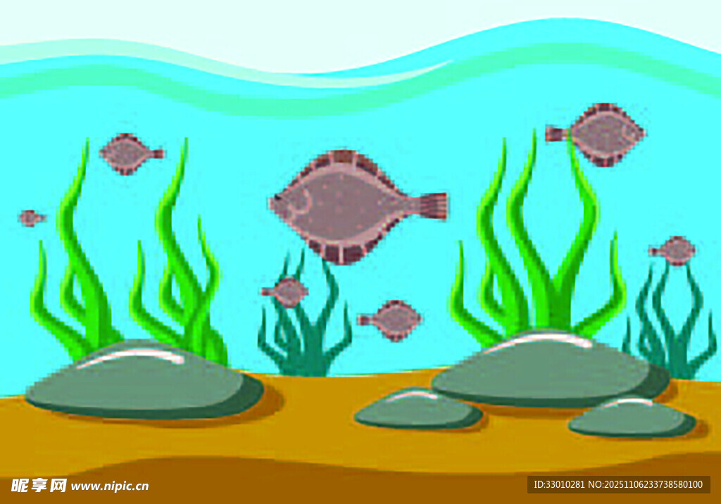 海底小魚與水草景觀