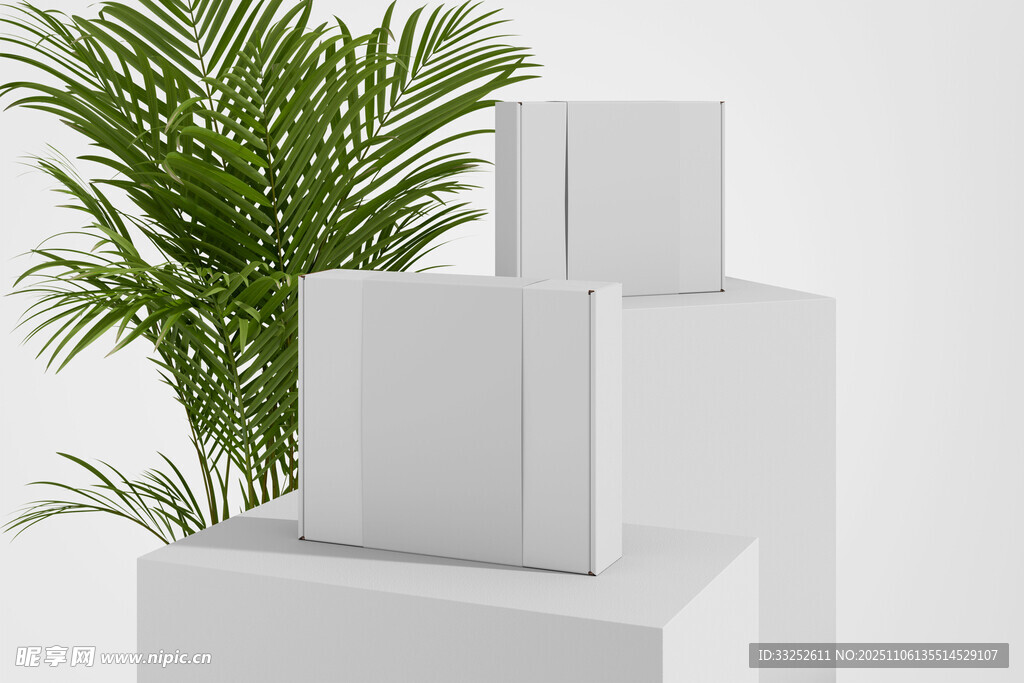 白色禮盒展示 