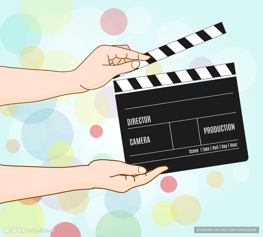 手持場記板的創(chuàng)意畫面