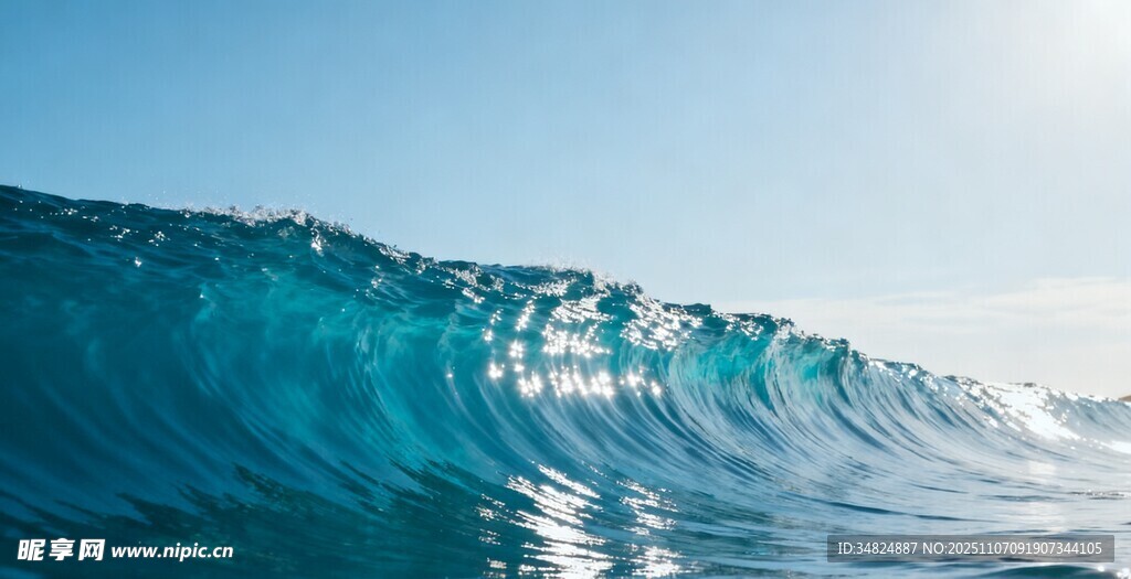 藍色海浪特寫