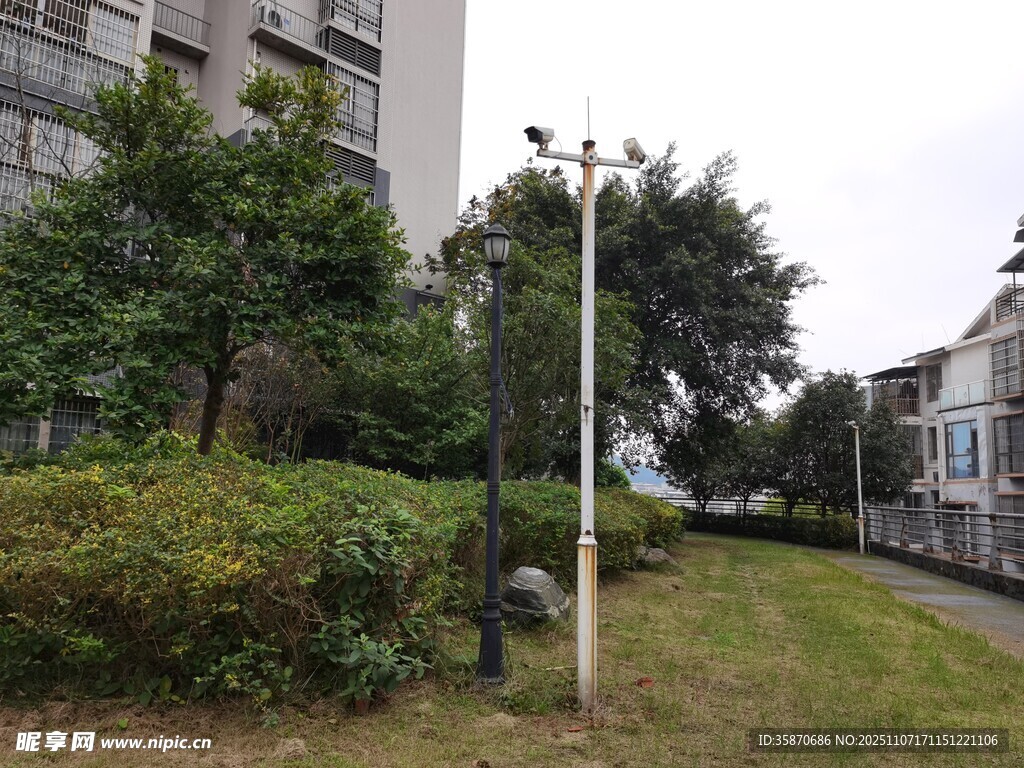 小區(qū)綠植環(huán)繞的寧?kù)o小路