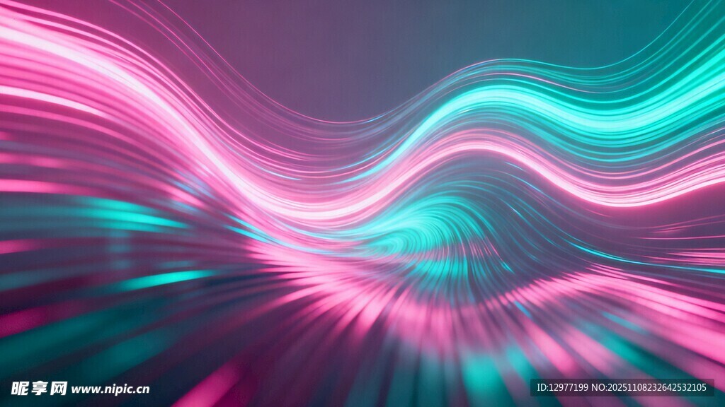 炫彩流動(dòng)霓虹光波背景圖片