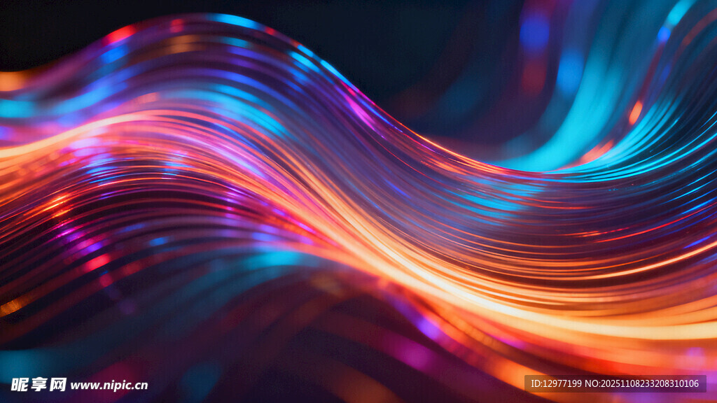 炫彩流動光波背景圖圖片