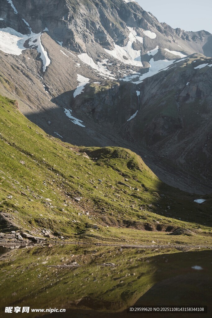 山間湖泊與蔥郁山巒美景