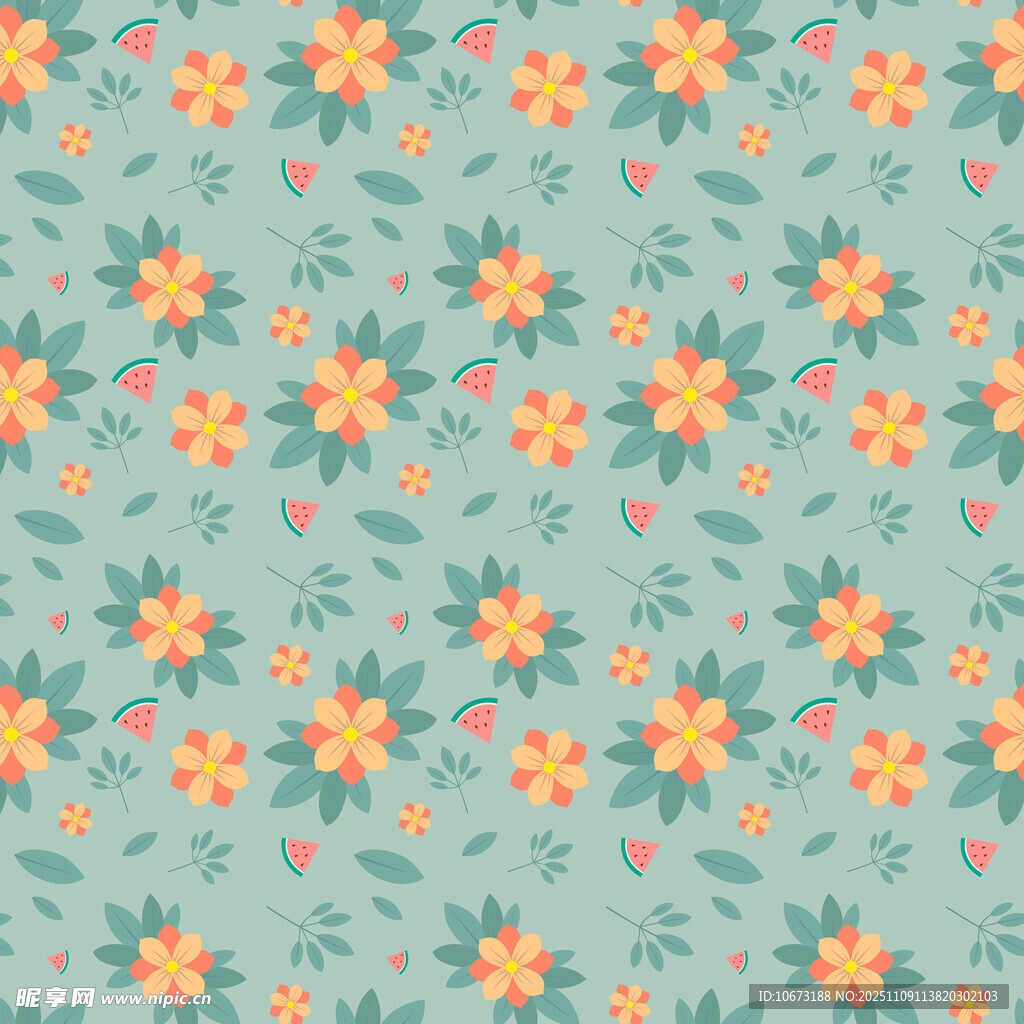 清新花卉圖案背景