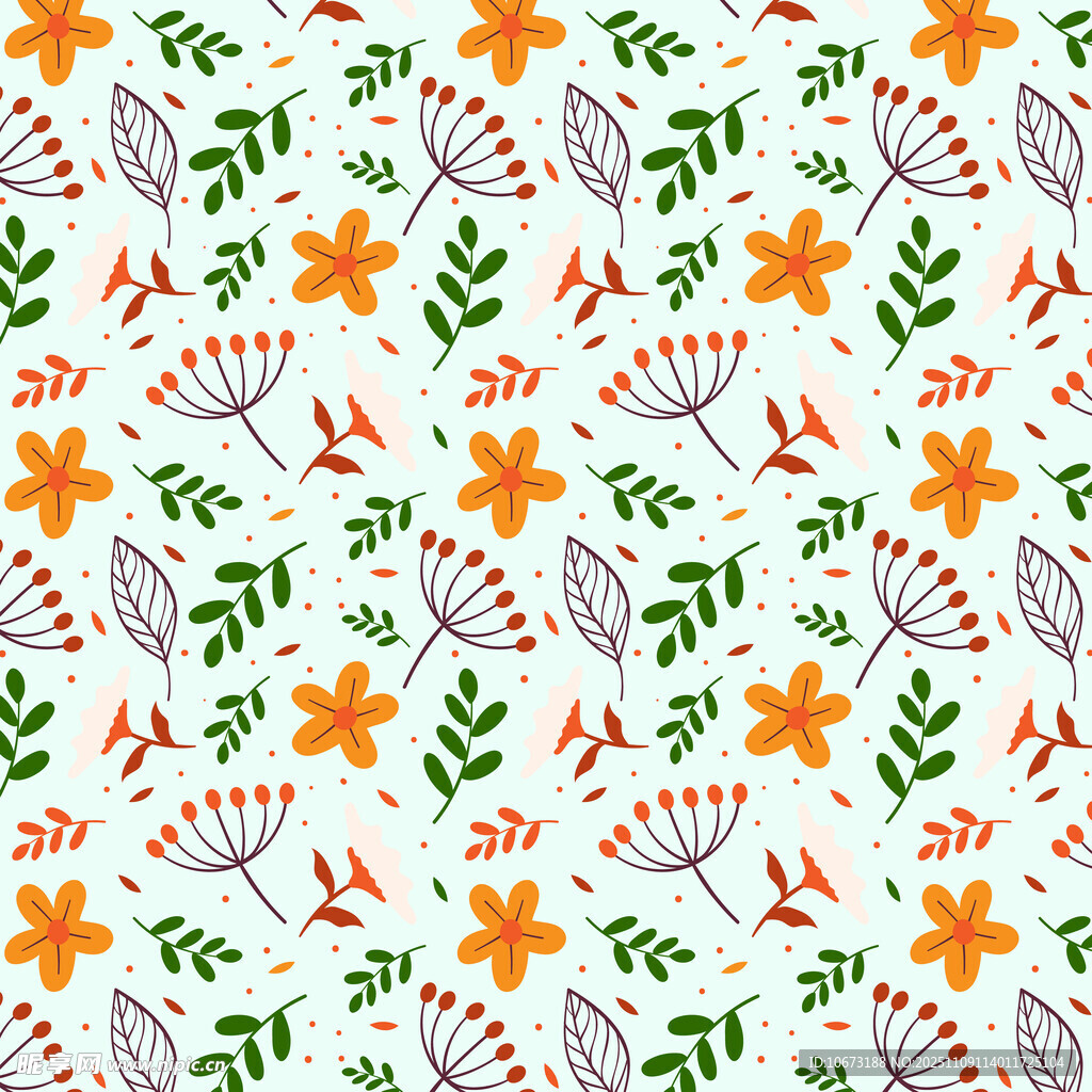清新花卉圖案背景紋理