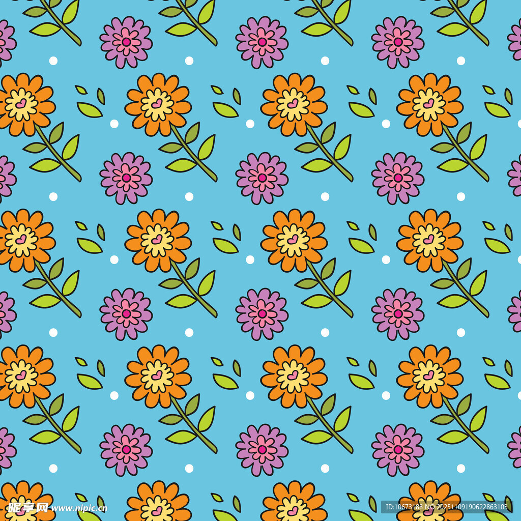 藍(lán)色背景花卉圖案紋理