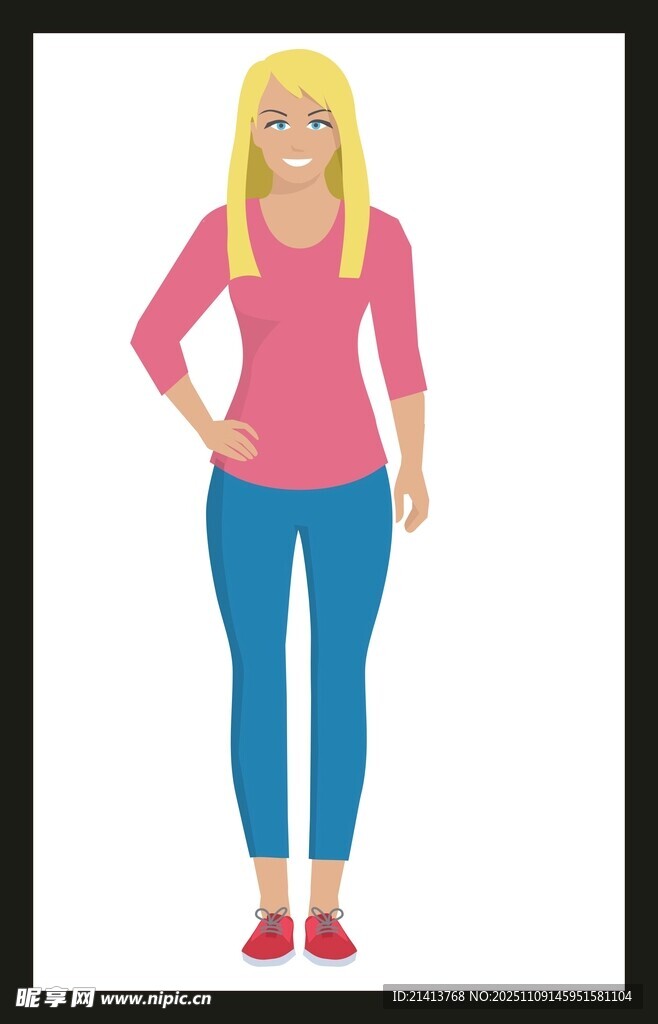 金發(fā)女子時尚穿搭展示