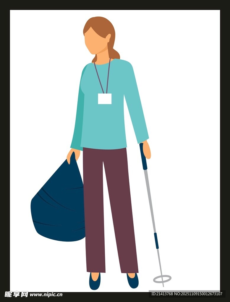 清潔女工手持工具與垃圾袋