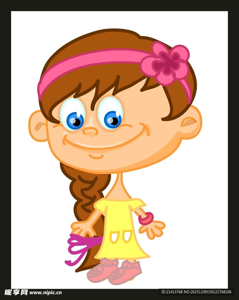 扎辮女孩手持紫色物品