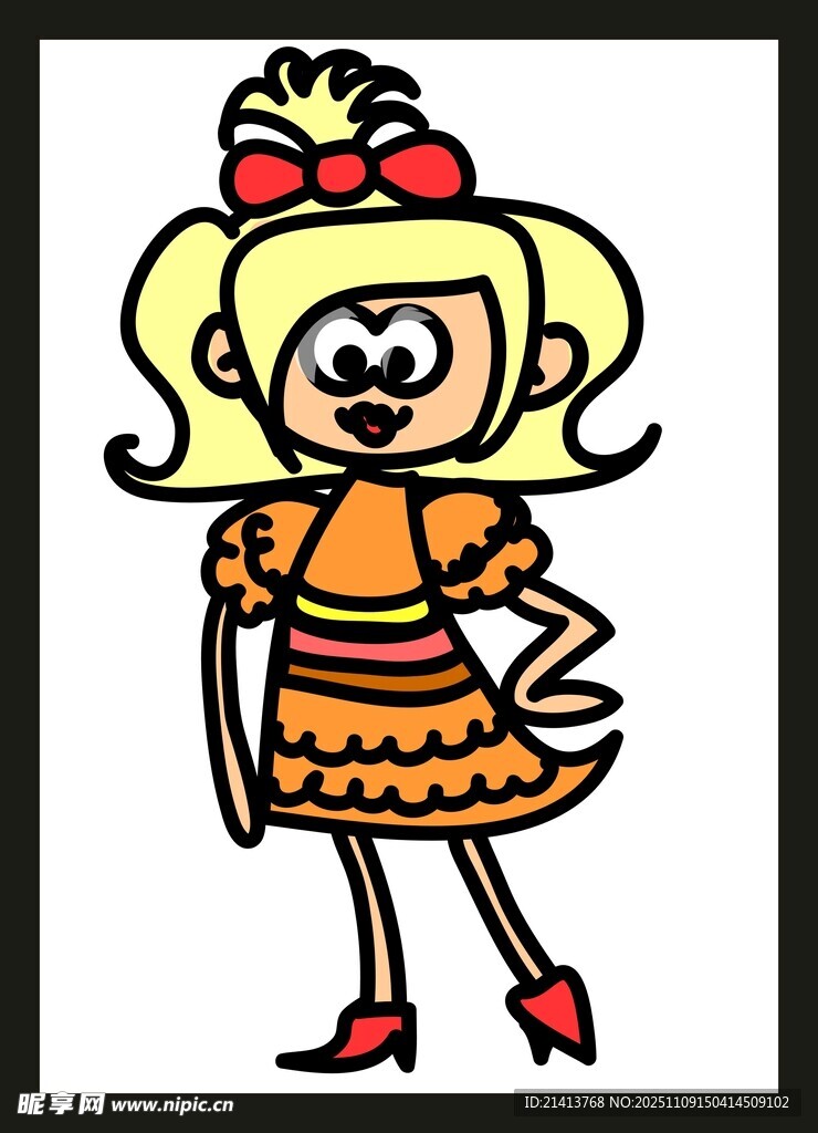 可愛卡通女孩造型