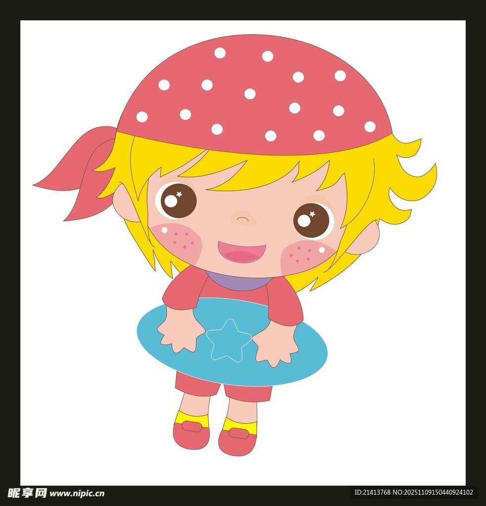 戴頭巾的可愛小女孩