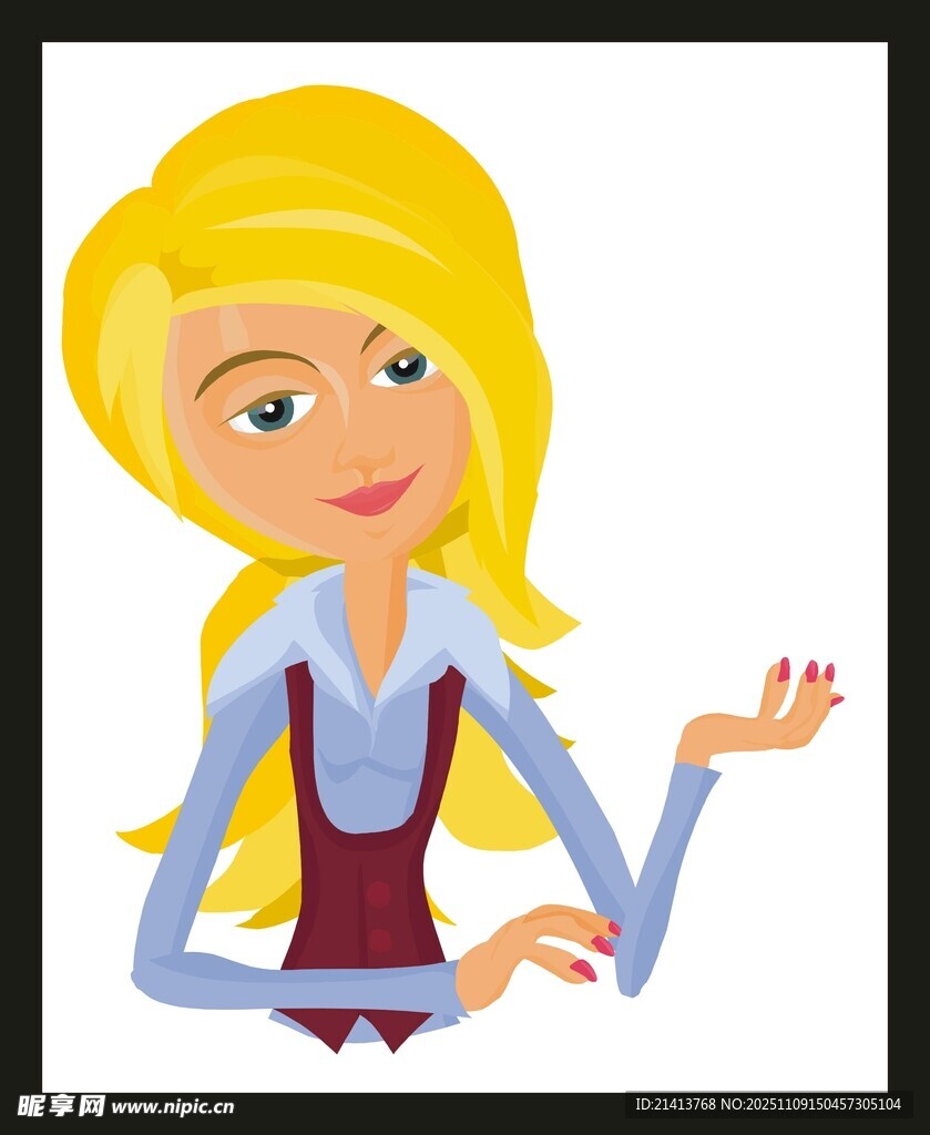 金發(fā)女士?jī)?yōu)雅手勢(shì)示意