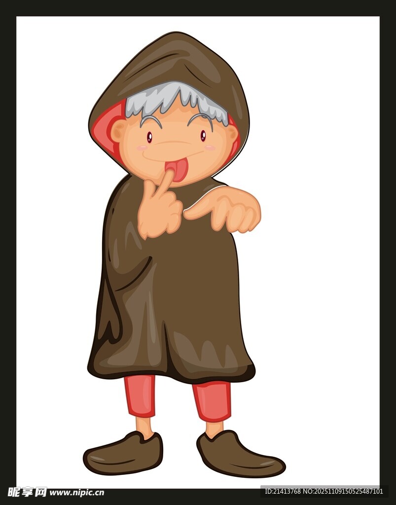 穿斗篷的俏皮小矮人