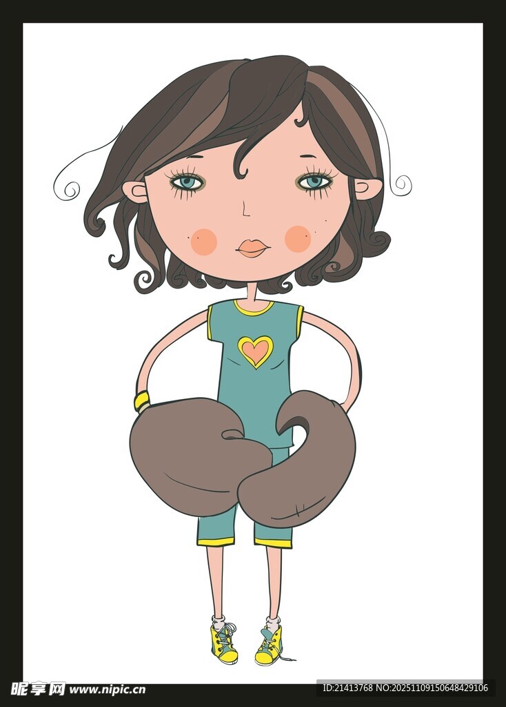 抱著輪胎的可愛小女孩