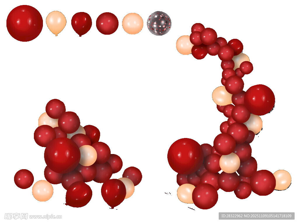 紅色球體創(chuàng)意排列造型