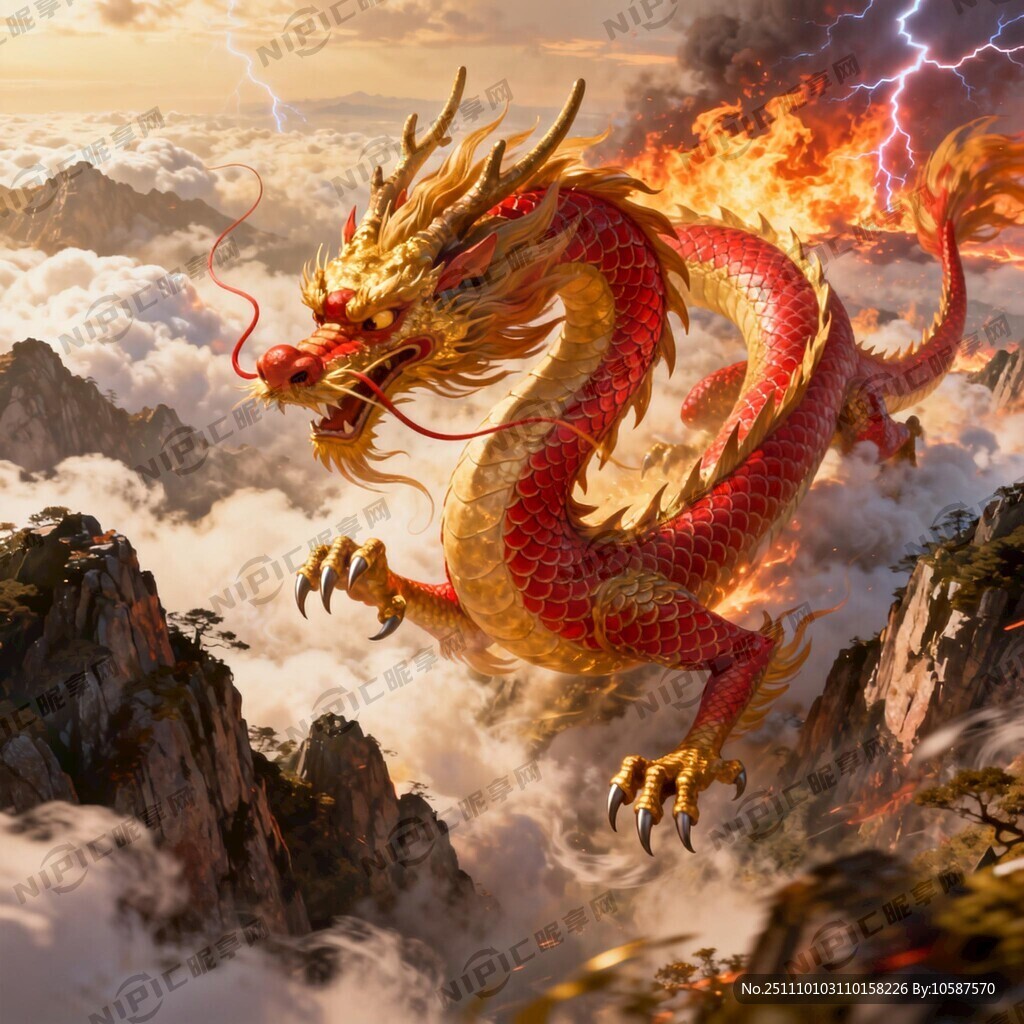 一個中國龍 動漫風格 中國風