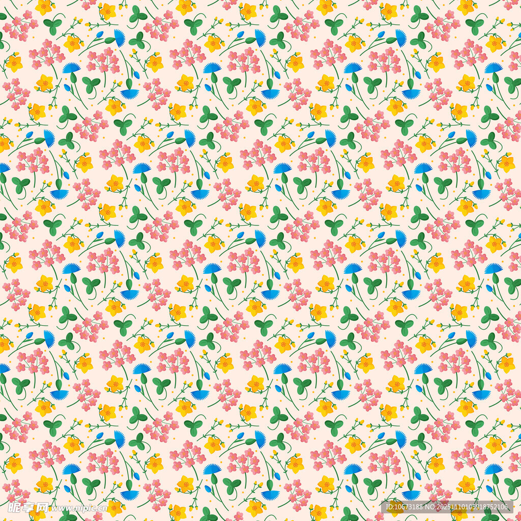 清新碎花圖案背景紋理