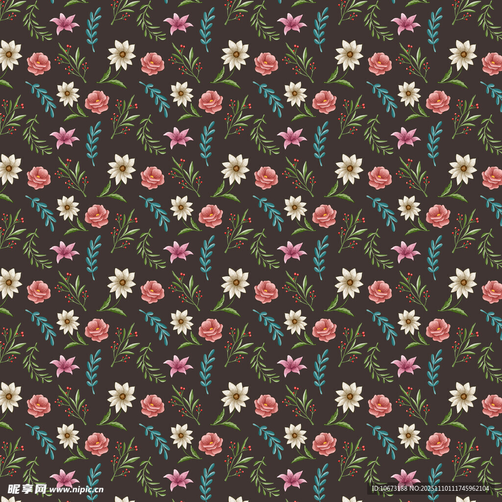 復古風花卉圖案背景