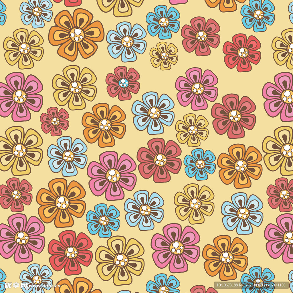 多彩花卉圖案背景