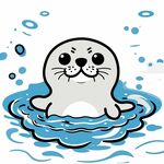 可愛海豹在水中嬉戲