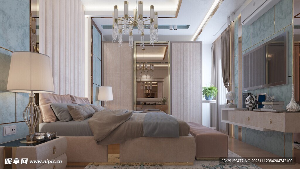 豪華優(yōu)雅的現(xiàn)代風格臥室