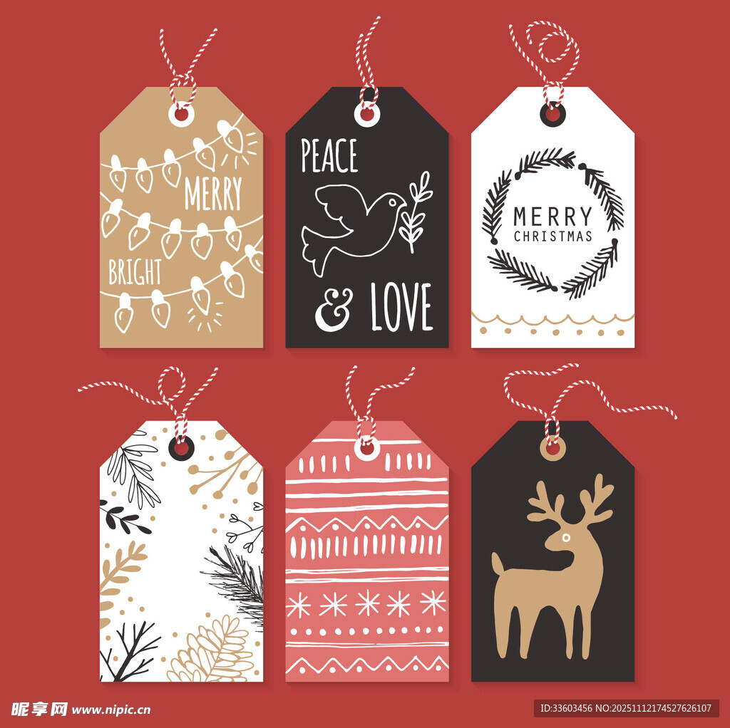 圣誕主題精美吊牌設(shè)計(jì)