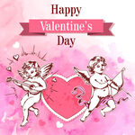 情人節(jié)浪漫丘比特插畫