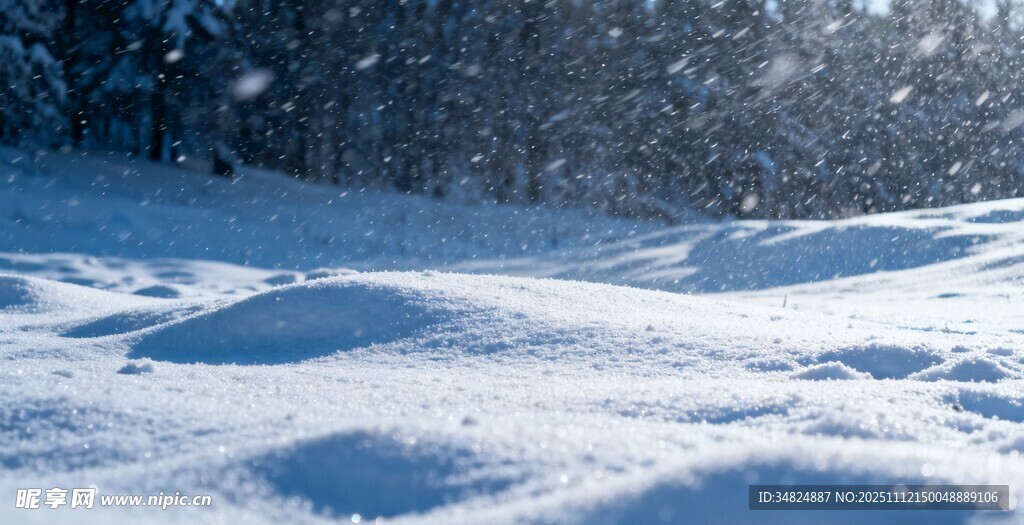 冬日雪景雪花紛飛的世界