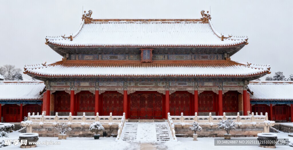 雪后故宮古建筑美景