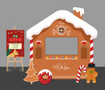 圣誕姜餅卡通屋美陳