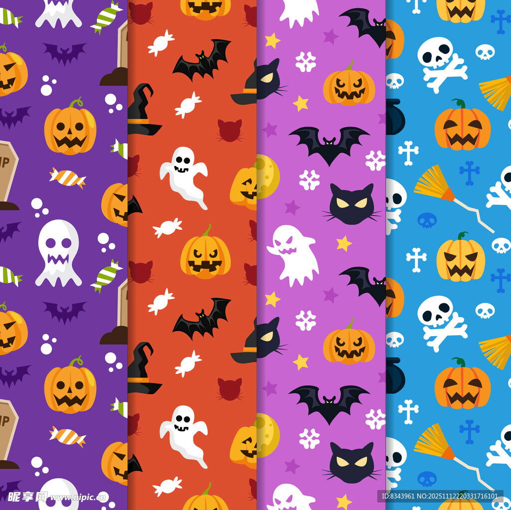 萬圣節(jié)主題多彩圖案布料