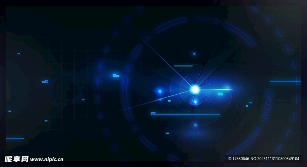 科技感藍色未來場景畫面