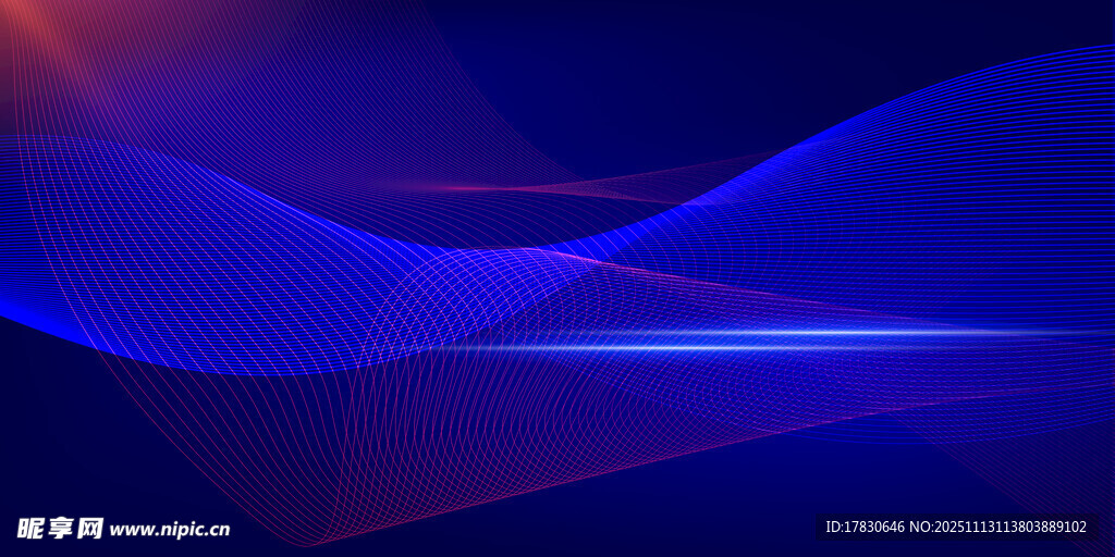 夢幻藍紫漸變動感線條背景