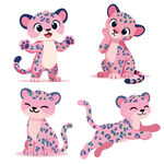 可愛花斑小豹卡通形象