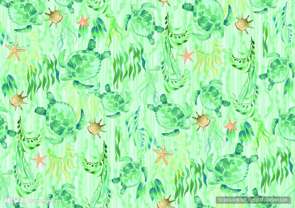 清新綠植花卉圖案背景