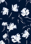 藍(lán)底白花花卉圖案設(shè)計(jì)