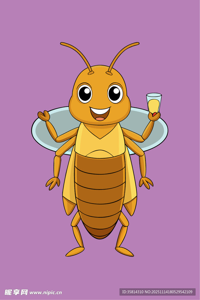 可愛蜜蜂舉酒杯