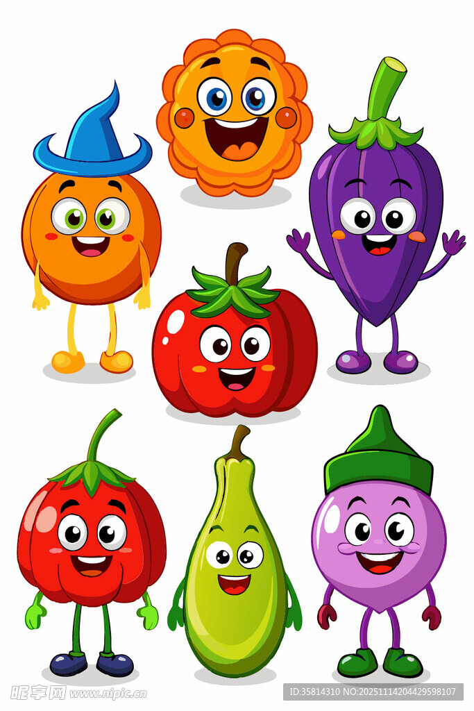 可愛卡通蔬菜大集合