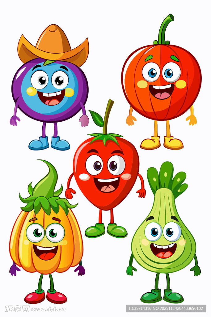 歡樂蔬菜卡通形象集合