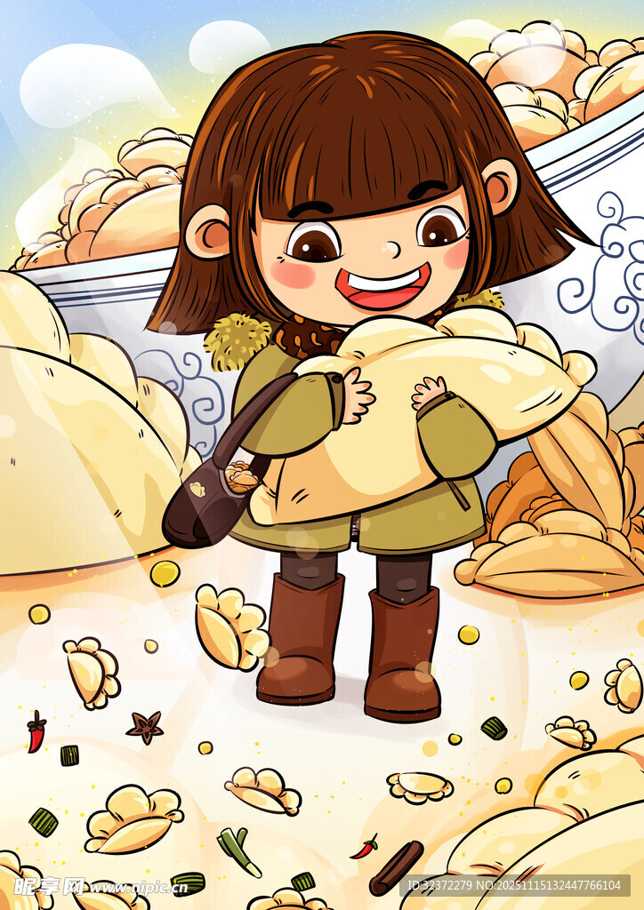 秋日萌娃漫步落葉間