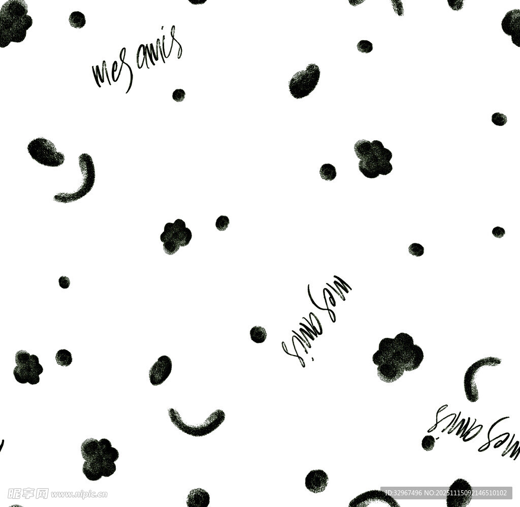 黑白簡約裝飾圖案設計