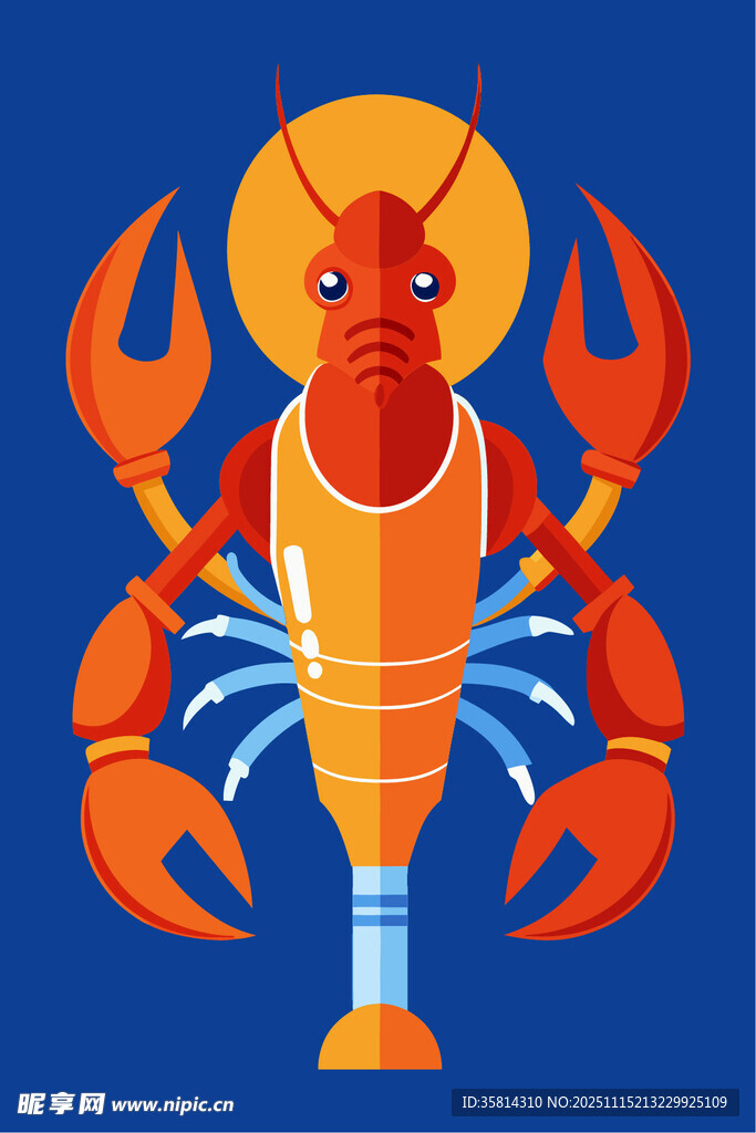 卡通形象的大龍蝦