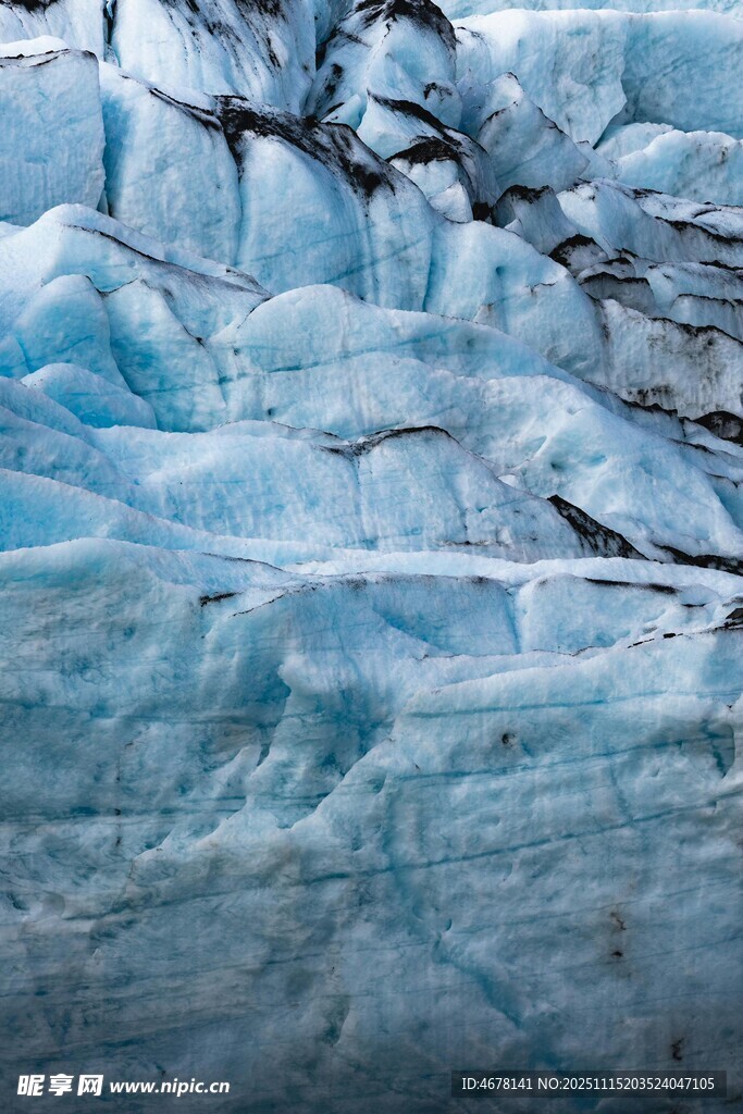 藍(lán)色冰川紋理特寫