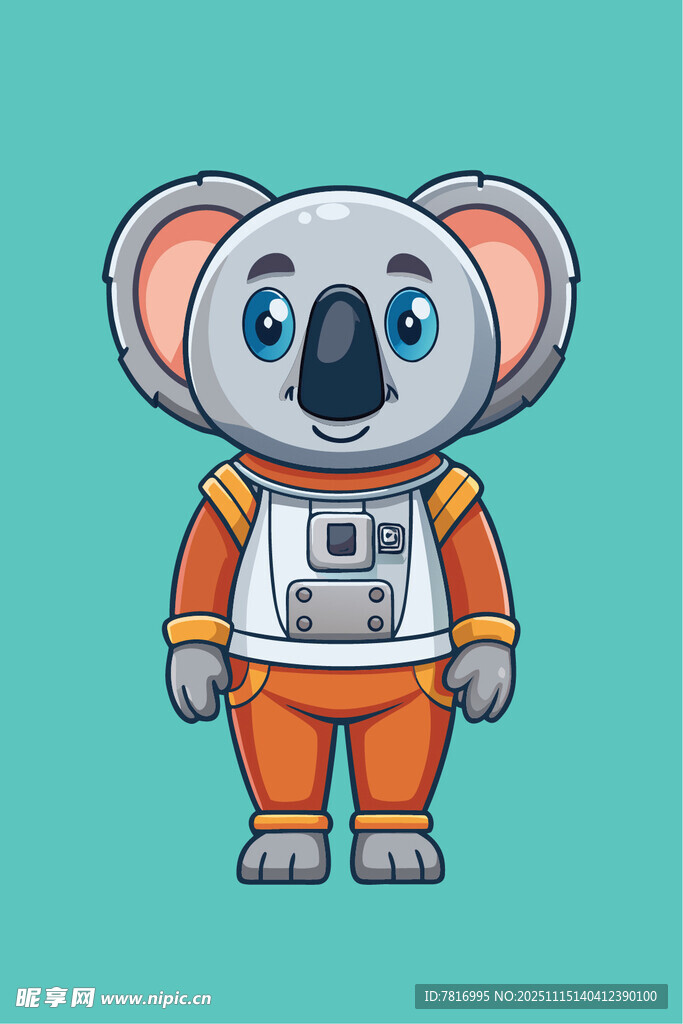 穿宇航服的可愛考拉