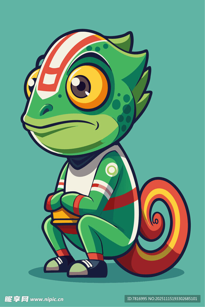 賽車變色龍卡通形象