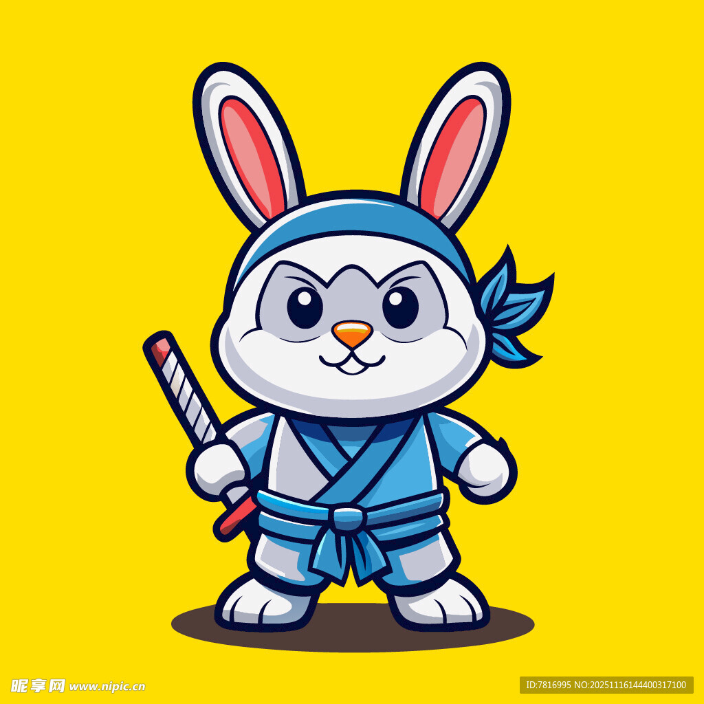功夫兔子武士形象