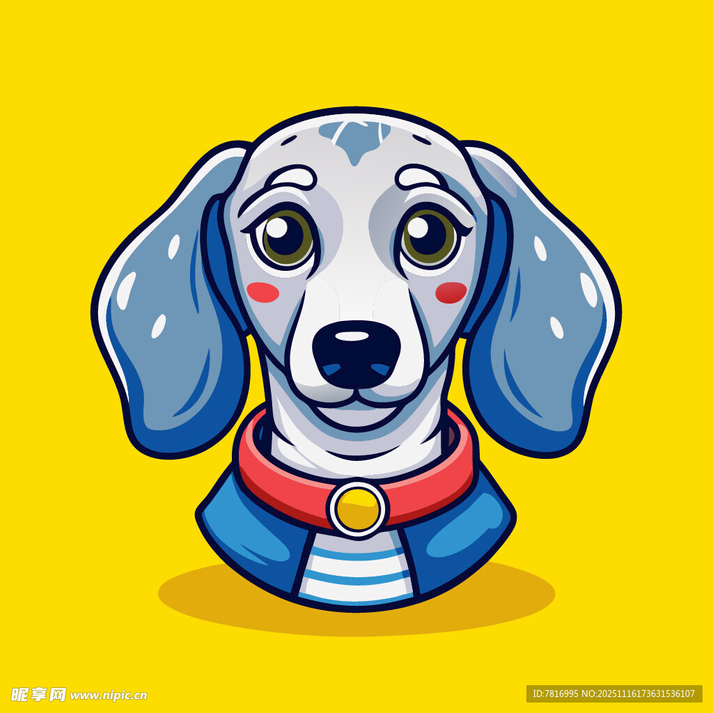 可愛藍(lán)毛小狗卡通形象